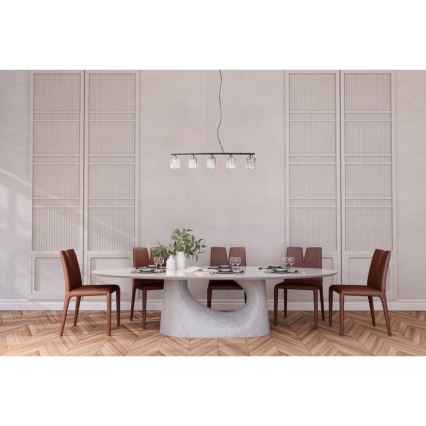 ITALUX - Luster na sajli SIMONA 5xE14/40W/230V crni/zlatni