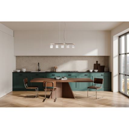 ITALUX - Luster na sajli SIMONA 5xE14/40W/230V zlatna