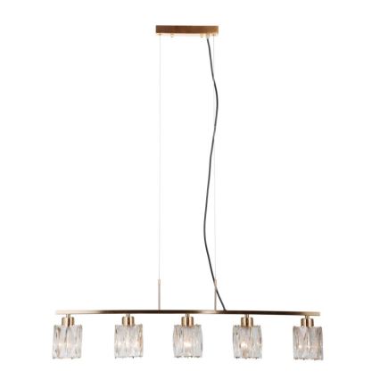 ITALUX - Luster na sajli SIMONA 5xE14/40W/230V zlatna