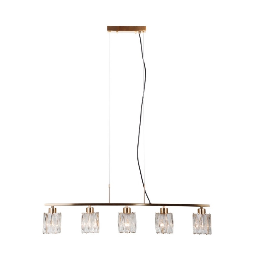ITALUX - Luster na sajli SIMONA 5xE14/40W/230V zlatna