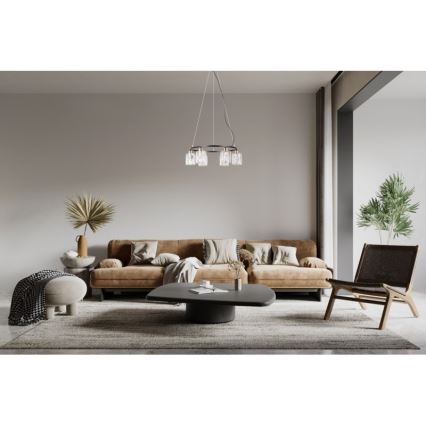 ITALUX - Luster na sajli SIMONA 6xE14/40W/230V crna/zlatna