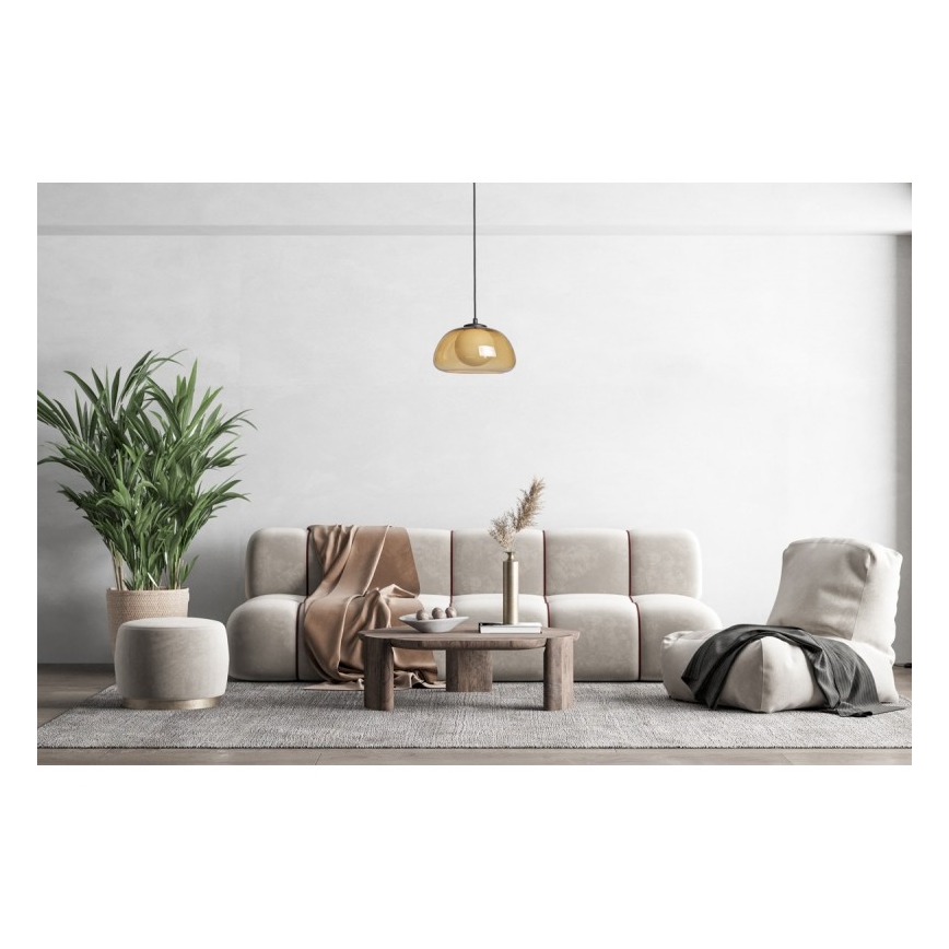 ITALUX - Luster na sajli AINALE 1xG9/7W/230V crna/zadimljeno smeđa