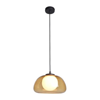 ITALUX - Luster na sajli AINALE 1xG9/7W/230V crna/zadimljeno smeđa