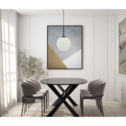 ITALUX - Luster na užetu DEORE 1xE27/40W/230V promjer 25 cm crna