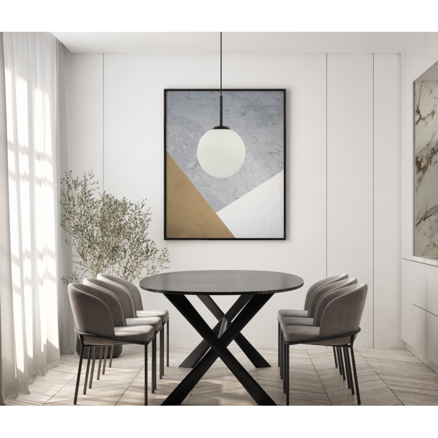ITALUX - Luster na užetu DEORE 1xE27/40W/230V promjer 25 cm crna