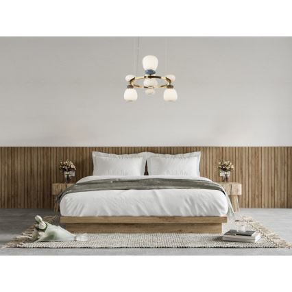 ITALUX - LED luster na sajli EVANS LED/33W/230V 3000K zlatna/plava/smeđa