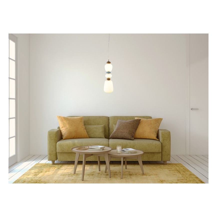 ITALUX - LED viseći luster na sajli EVANS LED/19W/230V 3000K zlatni/plavi/smeđi