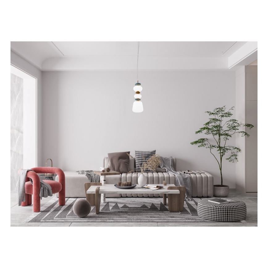 ITALUX - LED luster na sajli EVANS LED/15W/230V 3000K zlatna/plava