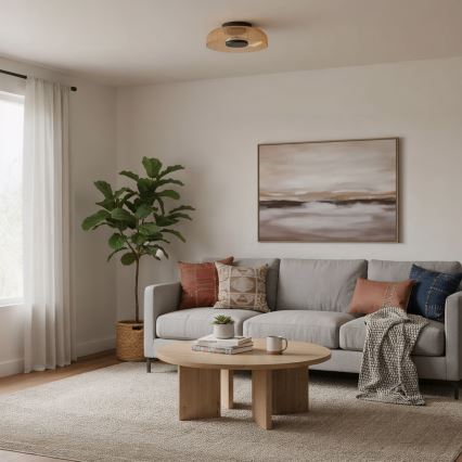 ITALUX - LED stropna svjetiljka PASSO LED/8W/230V 3000K, promjer 25 cm, zadimljena bež