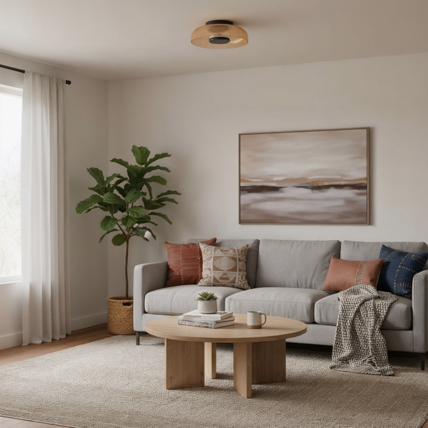 ITALUX - LED stropna svjetiljka PASSO LED/8W/230V 3000K, promjer 25 cm, zadimljena bež