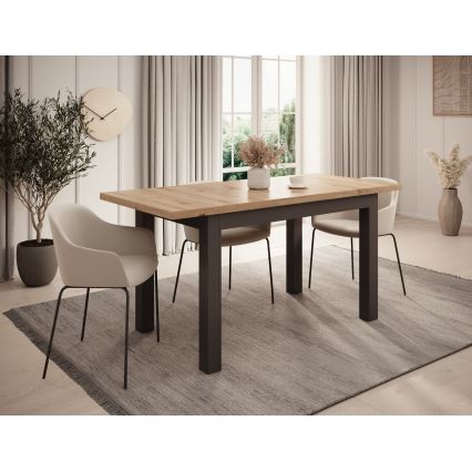 Izvlačni blagovaonski stol DOO 120/160x75 cm hrast artisan/crna
