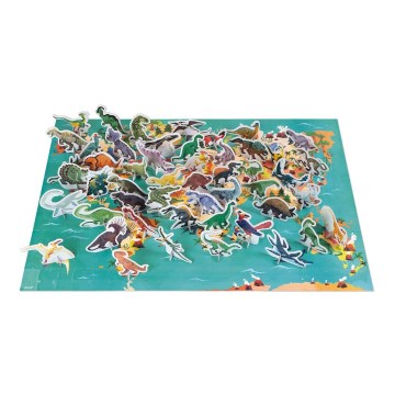 Janod - Dječje edukativne puzzle 200 kom dinosauri