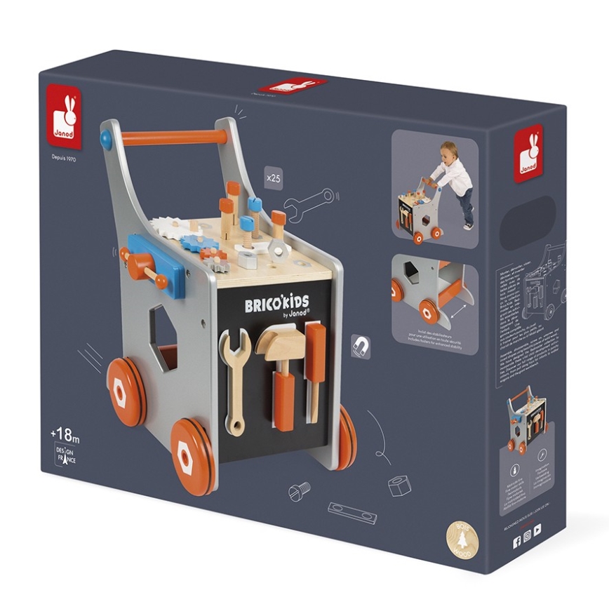 Janod - Drvena hodalica s alatima BRICOKIDS