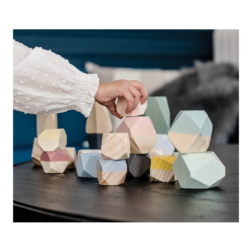 Janod - Drvene kocke SWEET COCOON 20 kom kamenje