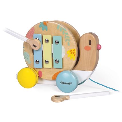 Janod - Drveni puž s ksilofonom PURE