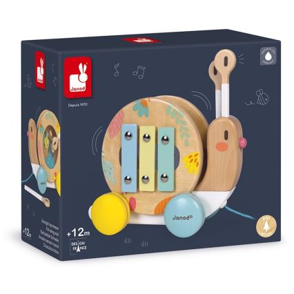 Janod - Drveni puž s ksilofonom PURE