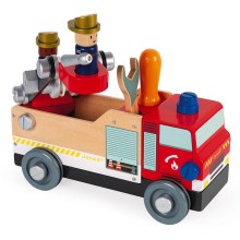 Janod - Drveni set za sastavljanje BRICOKIDS vatrogasno vozilo