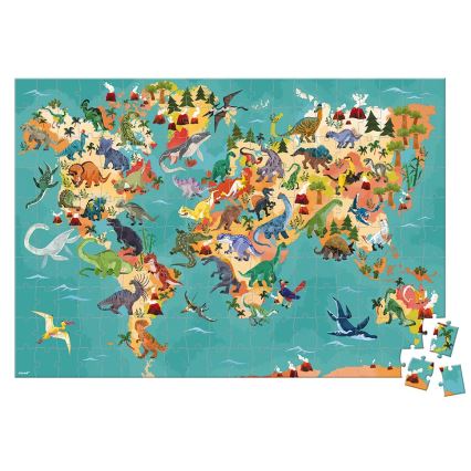 Janod - Dječje edukativne puzzle 200 kom dinosauri