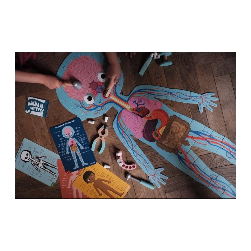 Janod - Dječje edukativne puzzle 225 kom ljudsko tijelo