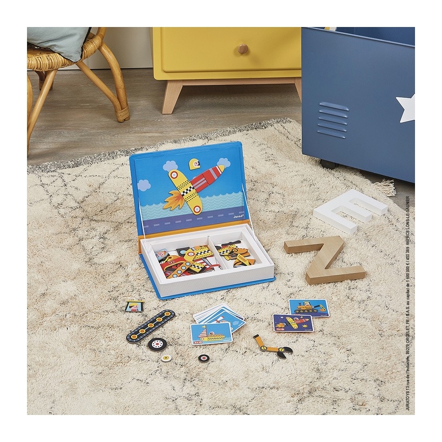 Janod - Magnetički interaktivni set MAGNETIBOOK prijevozna sredstva