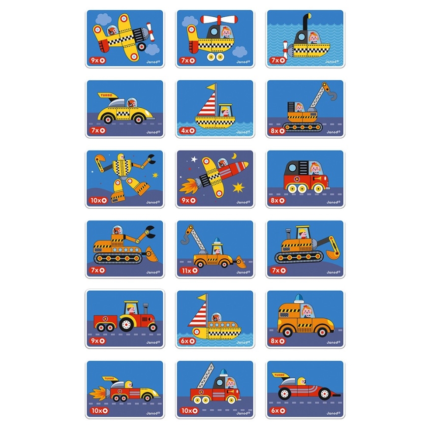 Janod - Magnetički interaktivni set MAGNETIBOOK prijevozna sredstva