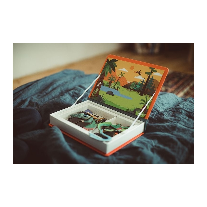 Janod - Magnetski interaktivni set MAGNETIBOOK dinosauri