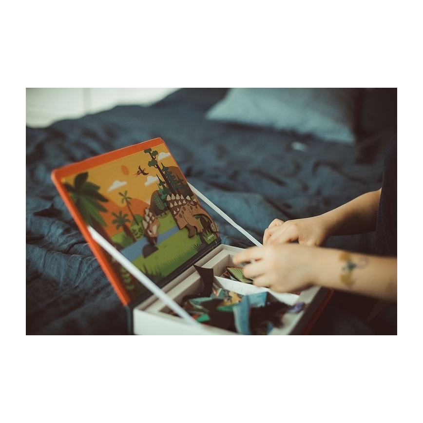 Janod - Magnetski interaktivni set MAGNETIBOOK dinosauri
