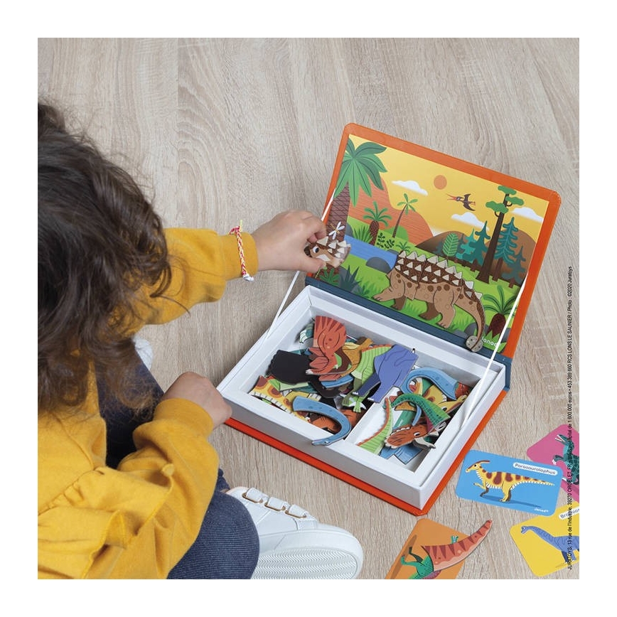 Janod - Magnetski interaktivni set MAGNETIBOOK dinosauri