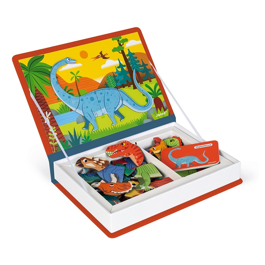 Janod - Magnetski interaktivni set MAGNETIBOOK dinosauri