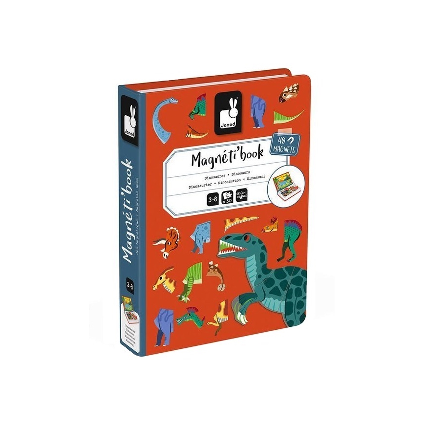 Janod - Magnetski interaktivni set MAGNETIBOOK dinosauri