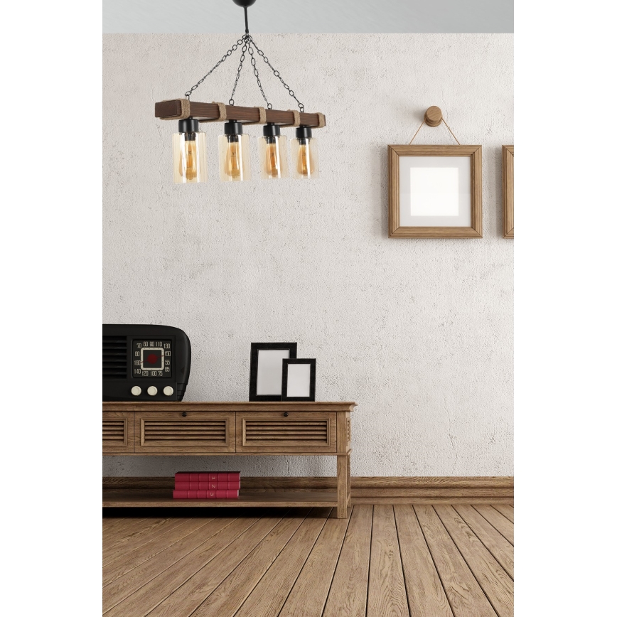 JASMIN-ketjulamppu 4xE27/40W/230V ruskea/beige
