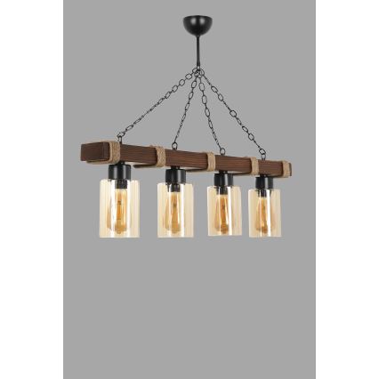 JASMIN-ketjulamppu 4xE27/40W/230V ruskea/beige