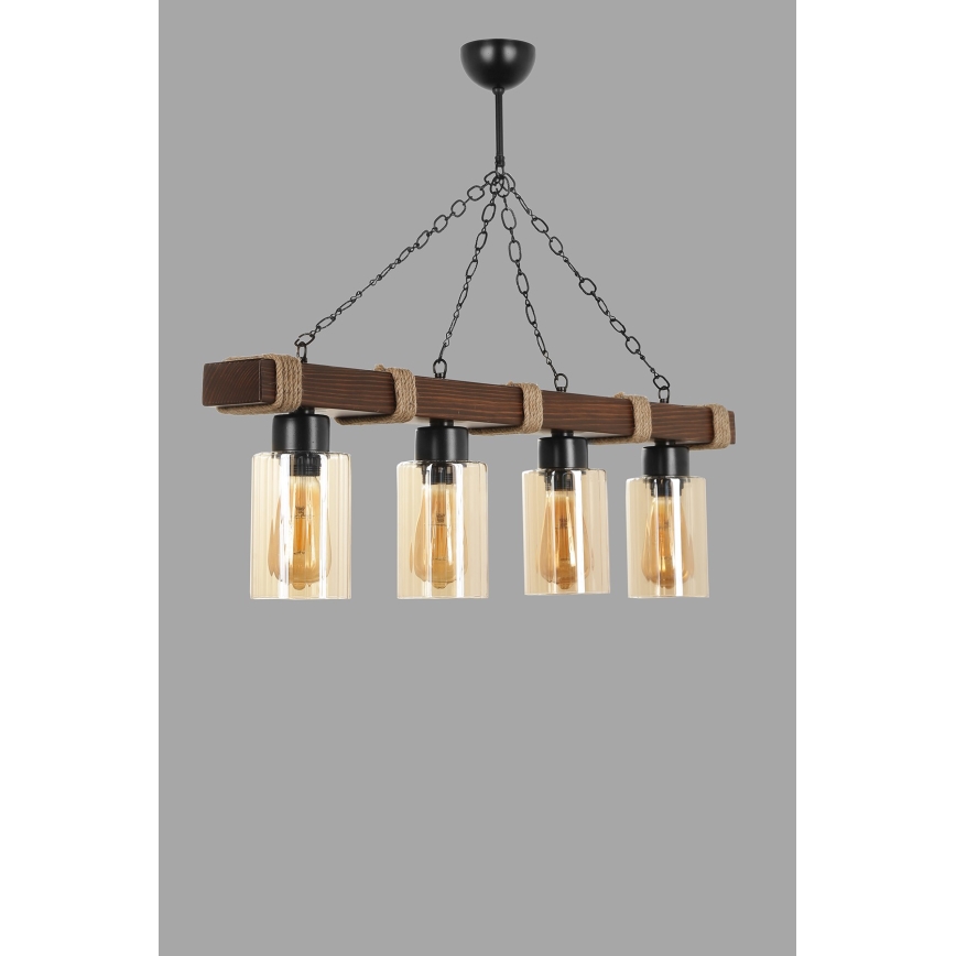 JASMIN-ketjulamppu 4xE27/40W/230V ruskea/beige