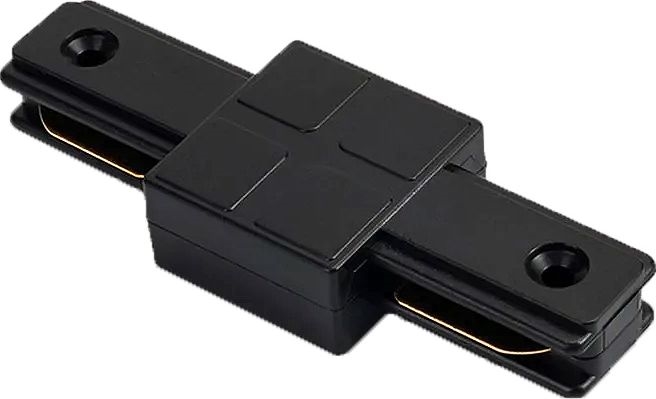 Jednofazni ravni konektor za rasvjetna tijela za šinski sustav, crne boje