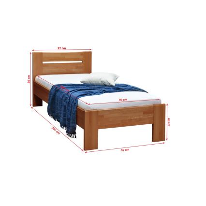 Jednokrevetni krevet AMBER 90x200 cm orah