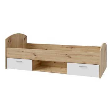 Jednokrevetni krevet s prostorom za pohranu URO 90x200 cm hrast artisan/bijela