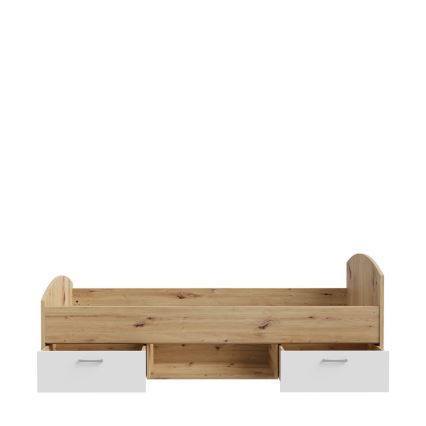 Jednokrevetni krevet s prostorom za pohranu URO 90x200 cm hrast artisan/bijela