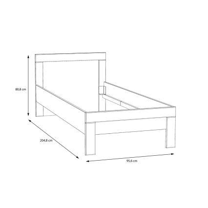 Jednokrevetni krevet SNOWIE 90x200 cm bijeli