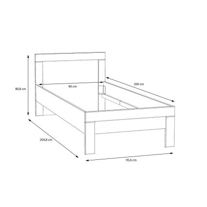 Jednokrevetni krevet SNOWIE 90x200 cm bijeli