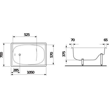 JIKA H2340000000001 - Sjedeća kada RIGA 105x70 čelik/bijela