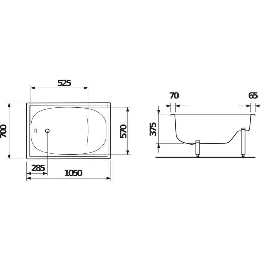 JIKA H2340000000001 - Sjedeća kada RIGA 105x70 čelik/bijela