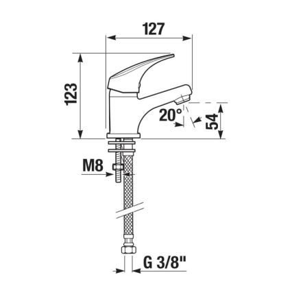 JIKA H3111N10041101 - Miješalica za umivaonik TALAS 12,3 cm sjajni krom
