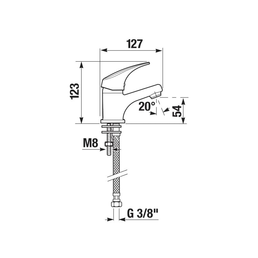 JIKA H3111N10041101 - Miješalica za umivaonik TALAS 12,3 cm sjajni krom