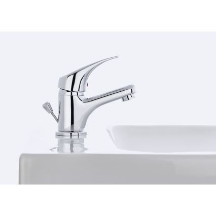 JIKA H3111N10041111 - Miješalica za umivaonik + gornji dio sifona s preljevom TALAS 12,3 cm sjajni krom
