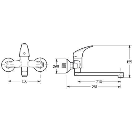 JIKA H3111N70042301 - Miješalica za umivaonik TALAS 15,5 cm sjajni krom