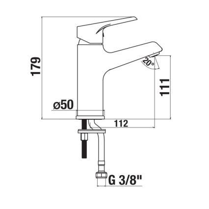 JIKA H3111W10041101 - Miješalica za umivaonik CUBE 17,9 cm sjajni krom