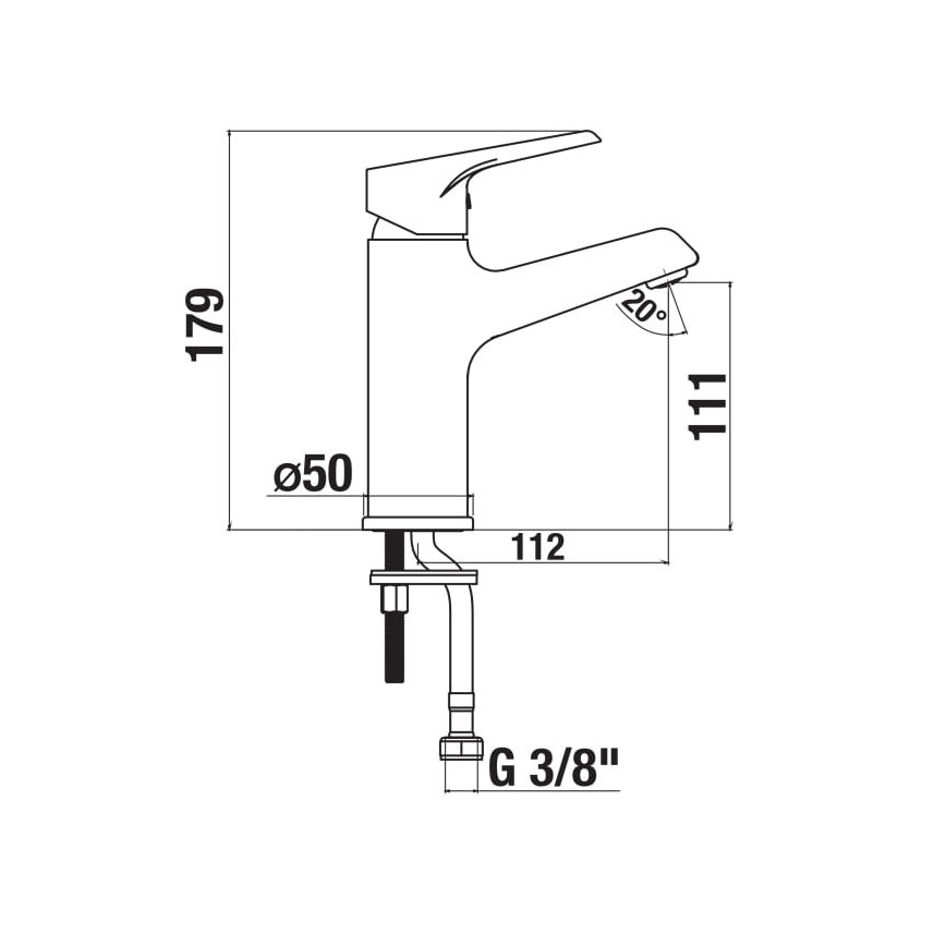 JIKA H3111W10041101 - Miješalica za umivaonik CUBE 17,9 cm sjajni krom