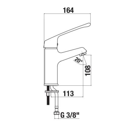 JIKA H3111W10045101 - Medicinska miješalica za umivaonik CUBE 16,4 cm sjajni krom