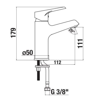 JIKA H3111W10049101 - Slavina za umivaonik CUBE 17,9 cm Cold Start/sjajni krom