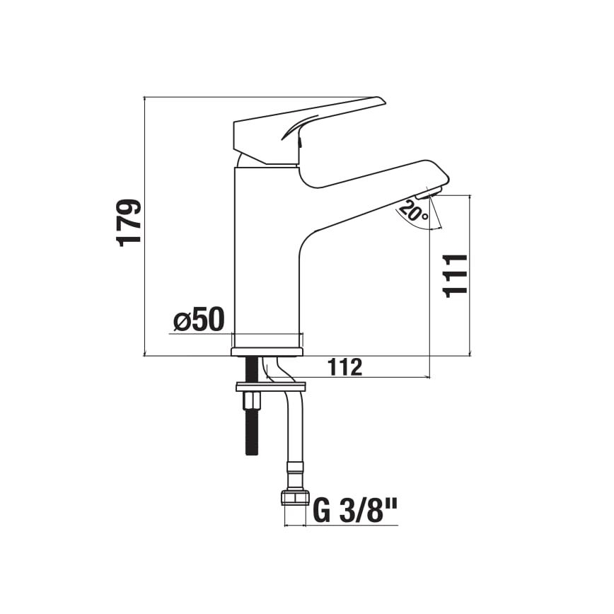JIKA H3111W10049101 - Slavina za umivaonik CUBE 17,9 cm Cold Start/sjajni krom